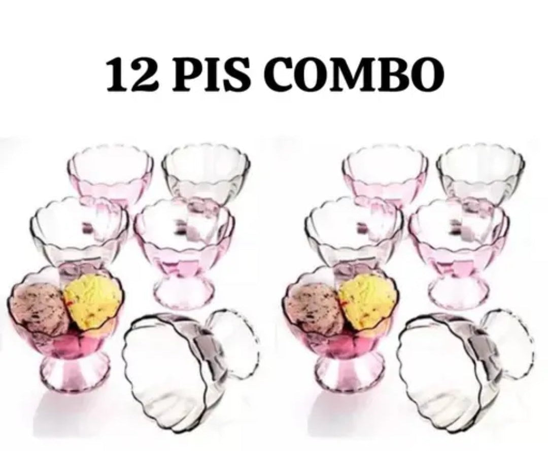 Unbreakable plastic transparent ice cream cup