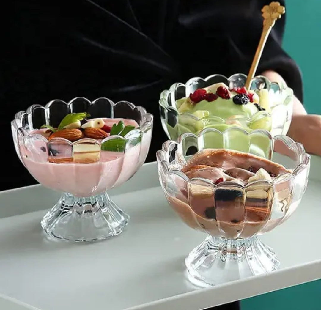 Unbreakable plastic transparent ice cream cup